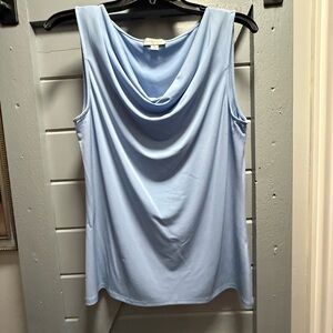 Tahari Light Blue Draped Tank Top